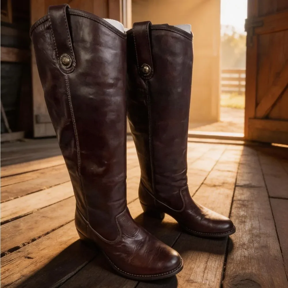 Frye womens Brown Leather Knee-High Boots size 6.5